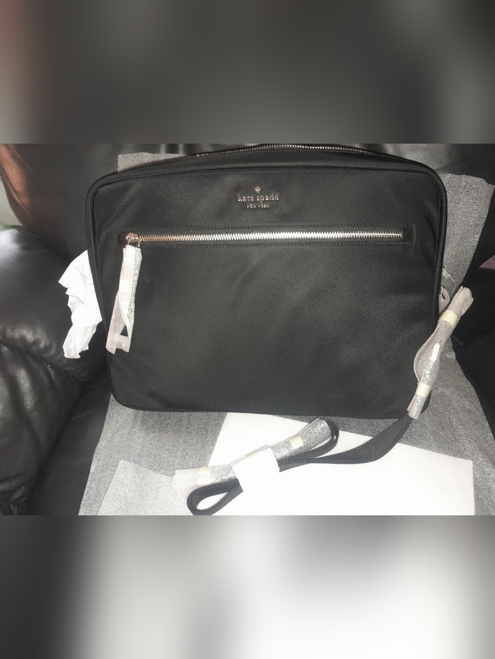 New Kate Spade Lap Top Case /Bag With Strap NWT In Black